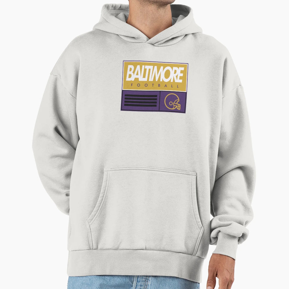 Baltimore Football Hoodie - Custom Art Print Unisex - T-Shirt, Sweatshirt, Hoodie