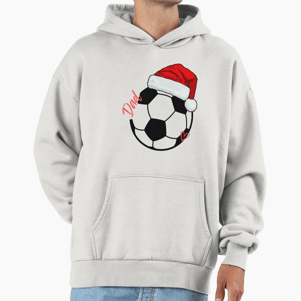 Santa Soccer Dad Sports Father Gift Hoodie - Custom Art Print Unisex - T-Shirt, Sweatshirt, Hoodie