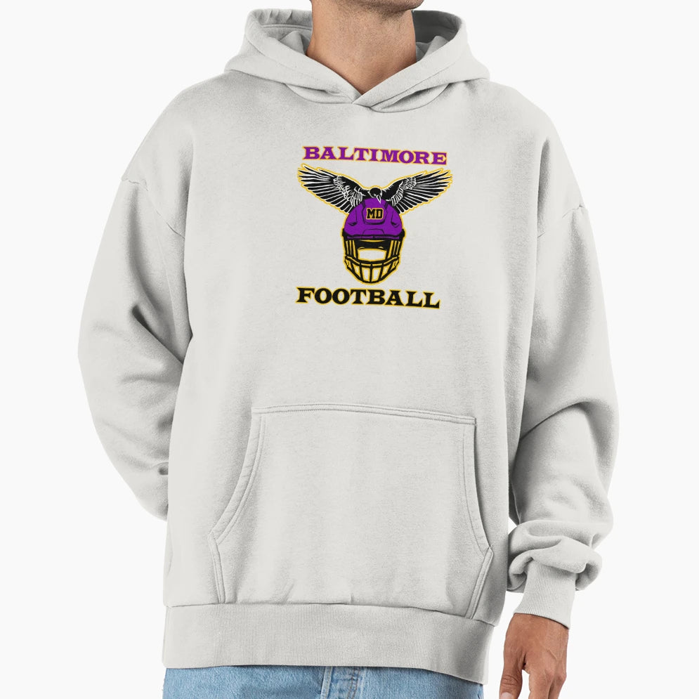 Baltimore Football Hoodie - Graphic Print Unisex - T-Shirt, Sweatshirt, Hoodie