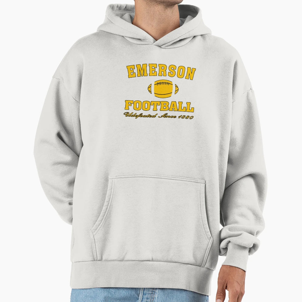 Emerson Football Undefeated College Hoodie - Streetwear Style Unisex - T-Shirt, Sweatshirt, Hoodie