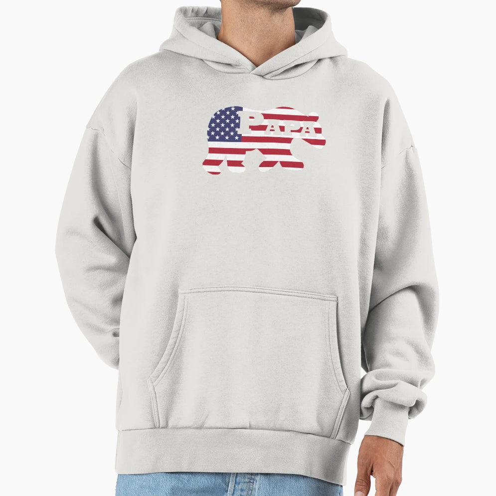 Papa Bear Usa Hoodie - Novelty Apparel Men Women - T-Shirt, Sweatshirt, Hoodie