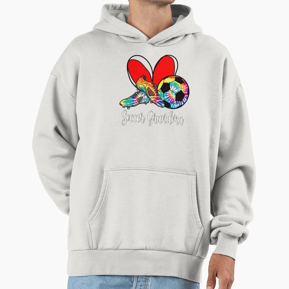 Tie Dye Soccer Grandma Bow Hoodie - Minimalist Print Men Women - T-Shirt, Sweatshirt, Hoodie