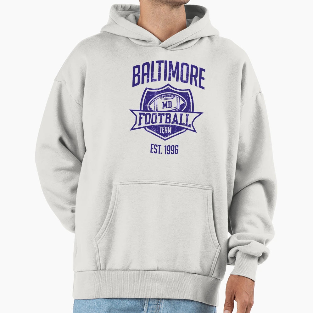 Baltimore Football Team Inspired Hoodie - Custom Art Print Unisex - T-Shirt, Sweatshirt, Hoodie
