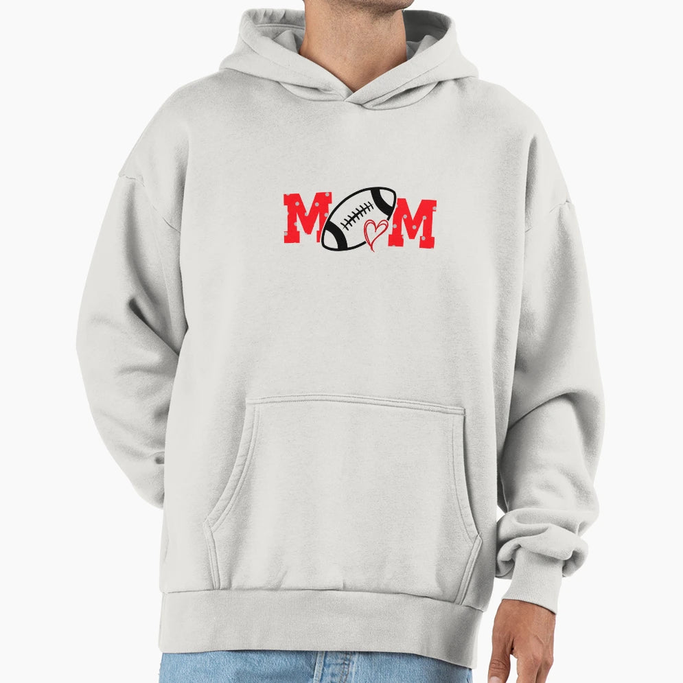 Football Mom Polka Dots Football Hoodie - Casual Everyday Wear Men Women - T-Shirt, Sweatshirt, Hoodie
