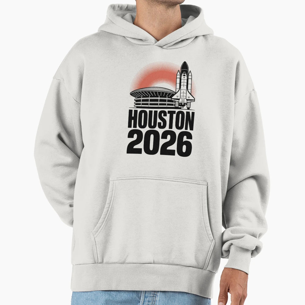 Houston 2026 Space Shuttle Football V2 T-Shirt - Streetwear Style Unisex - T-Shirt, Sweatshirt, Hoodie