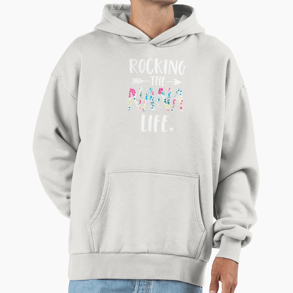 Womens Rocking Nana Life New Grandma Hoodie - Trendy Graphic Men Women - T-Shirt, Sweatshirt, Hoodie