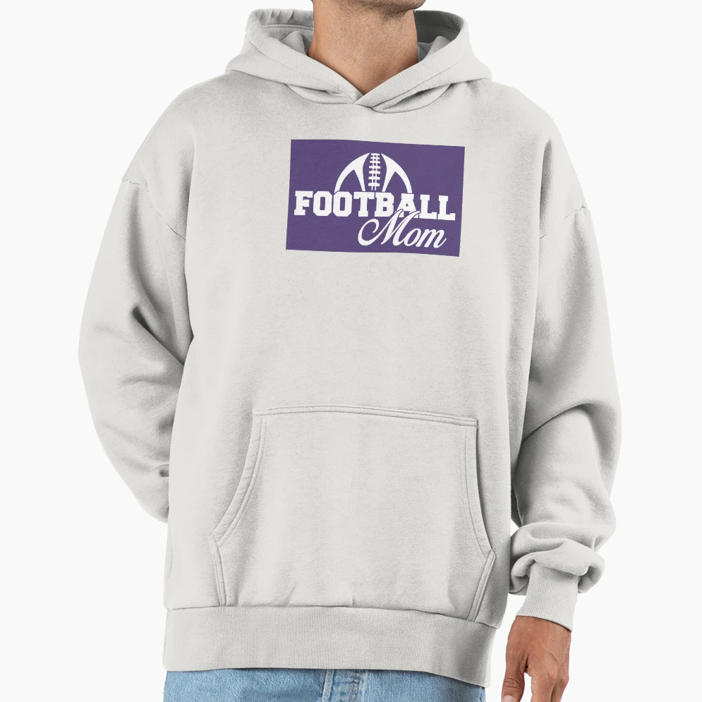 Football Mom Hoodie - Minimalist Print Men Women - T-Shirt, Sweatshirt, Hoodie