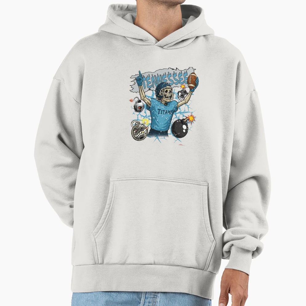 Tennessee Titans Skeleton Football Art T-Shirt - Graphic Print Men Women - T-Shirt, Sweatshirt, Hoodie