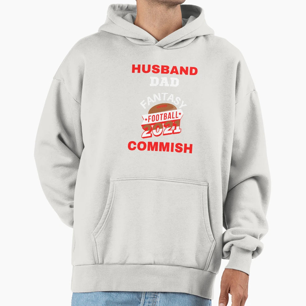 Husband Dad Fantasy Football Commish Hoodie - Graphic Print for Adults - T-Shirt, Sweatshirt, Hoodie