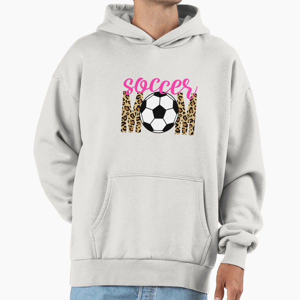 Soccer Mom Trendy Leopard Game Day Mama Hoodie - Streetwear Style Unisex - T-Shirt, Sweatshirt, Hoodie