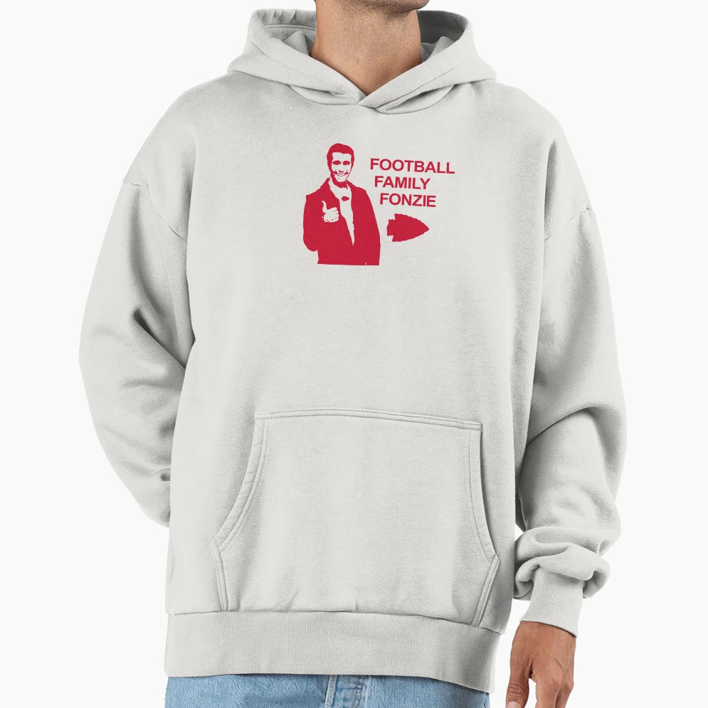 Football Family Fonzie Hoodie - Trendy Graphic for Adults - T-Shirt, Sweatshirt, Hoodie