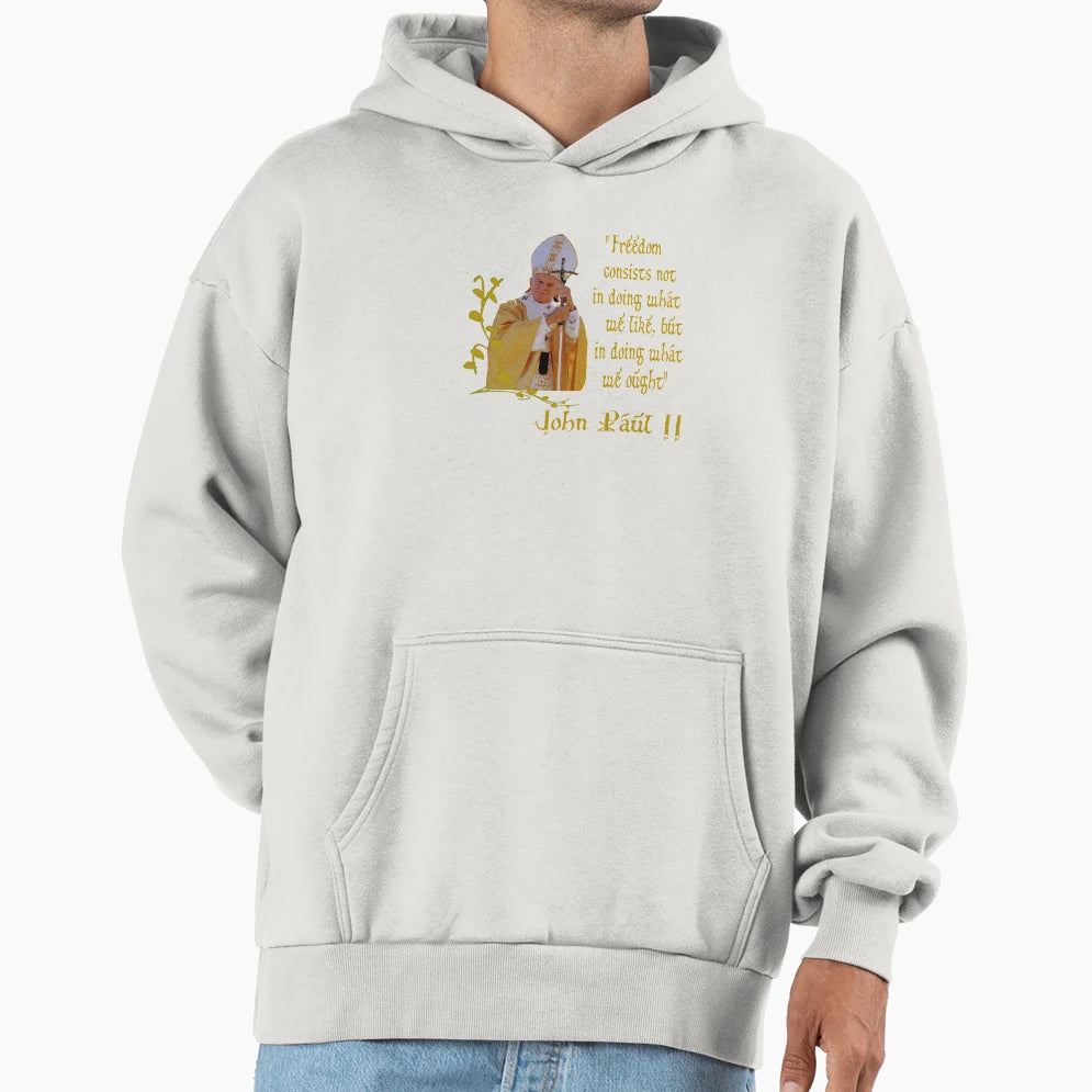 St Pope John Paul Ll Catholic Saint T-Shirt - Minimalist Print Men Women - T-Shirt, Sweatshirt, Hoodie