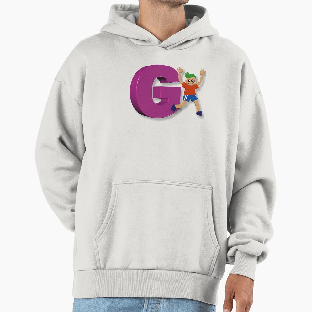Letter Initial G Child Personalised Hoodie - Aesthetic Graphic Unisex - T-Shirt, Sweatshirt, Hoodie