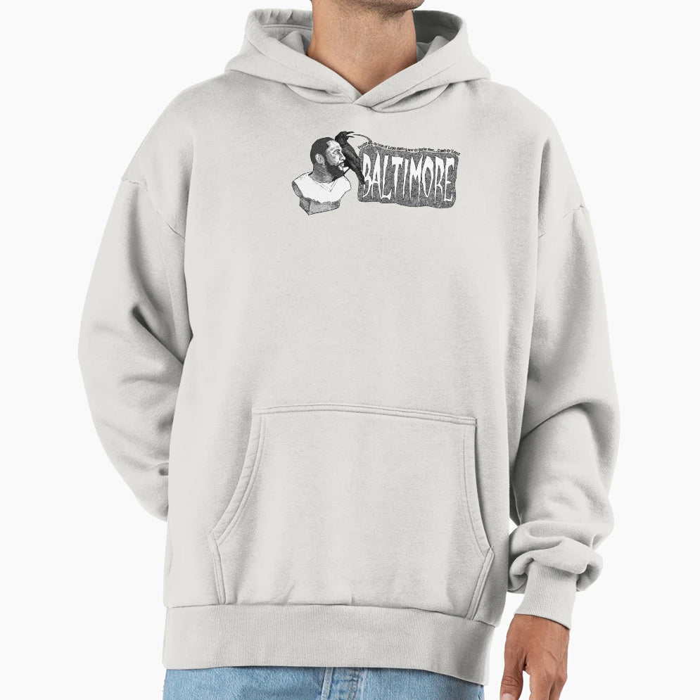 Perched Upon Bust Lewis Quoth Raven Hoodie - Aesthetic Graphic Men Women - T-Shirt, Sweatshirt, Hoodie
