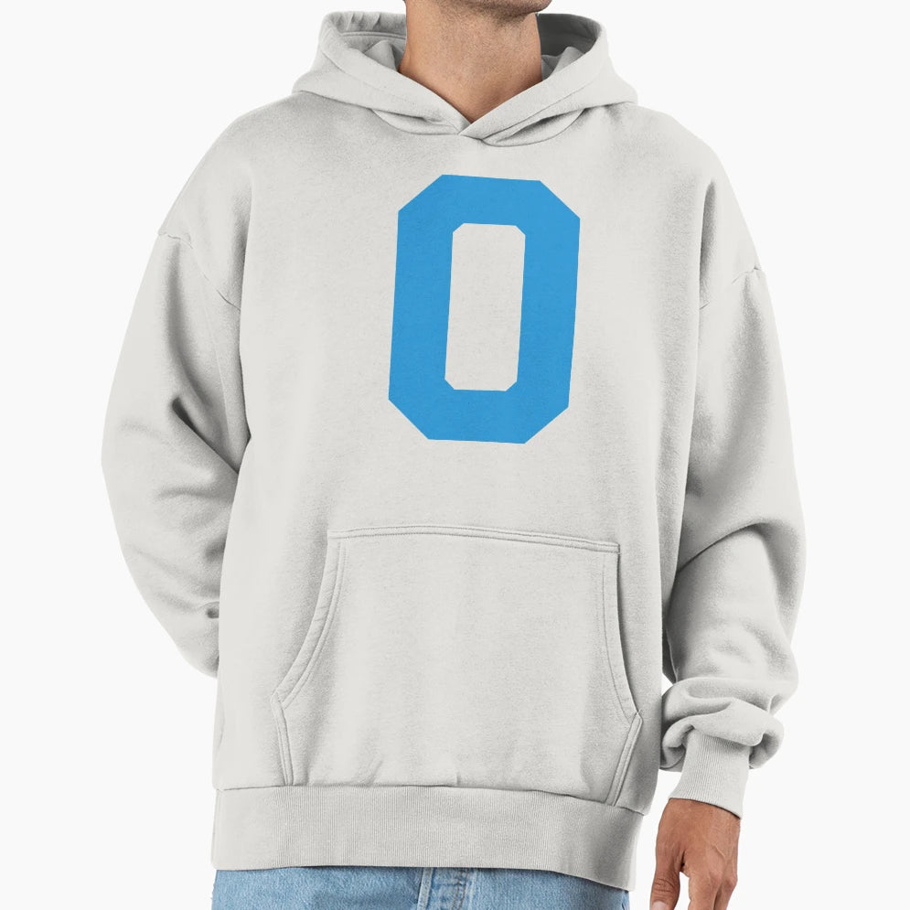 Number 0 Blue Zero Sports Number 0 Hoodie - Fun Novelty Design for Adults - T-Shirt, Sweatshirt, Hoodie