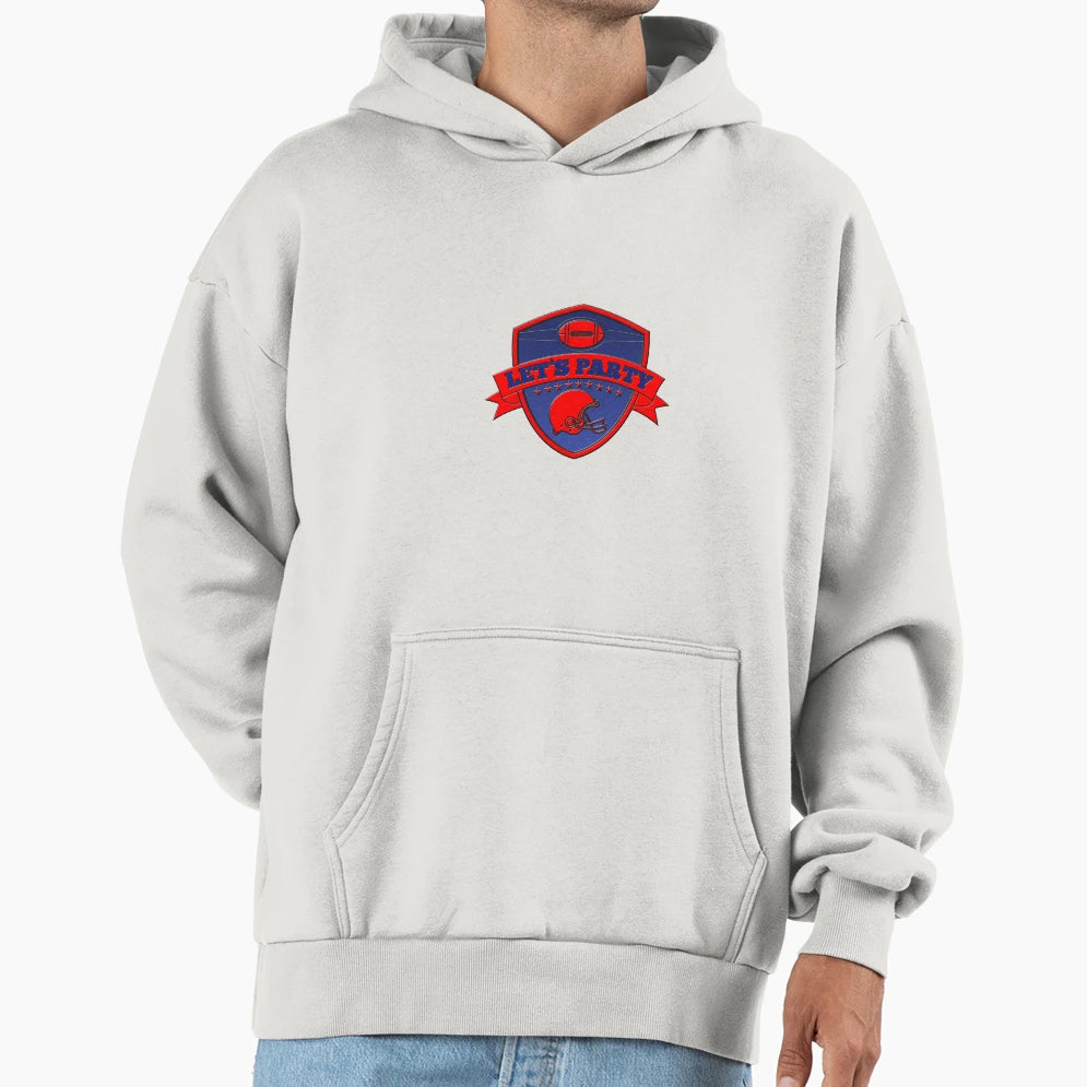 American Football Lets Party Shield Hoodie - Graphic Print Men Women - T-Shirt, Sweatshirt, Hoodie