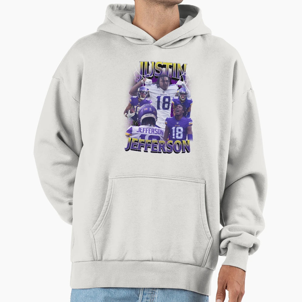 Justin Sports Jefferson Football Hoodie - Unique Graphic Unisex - T-Shirt, Sweatshirt, Hoodie