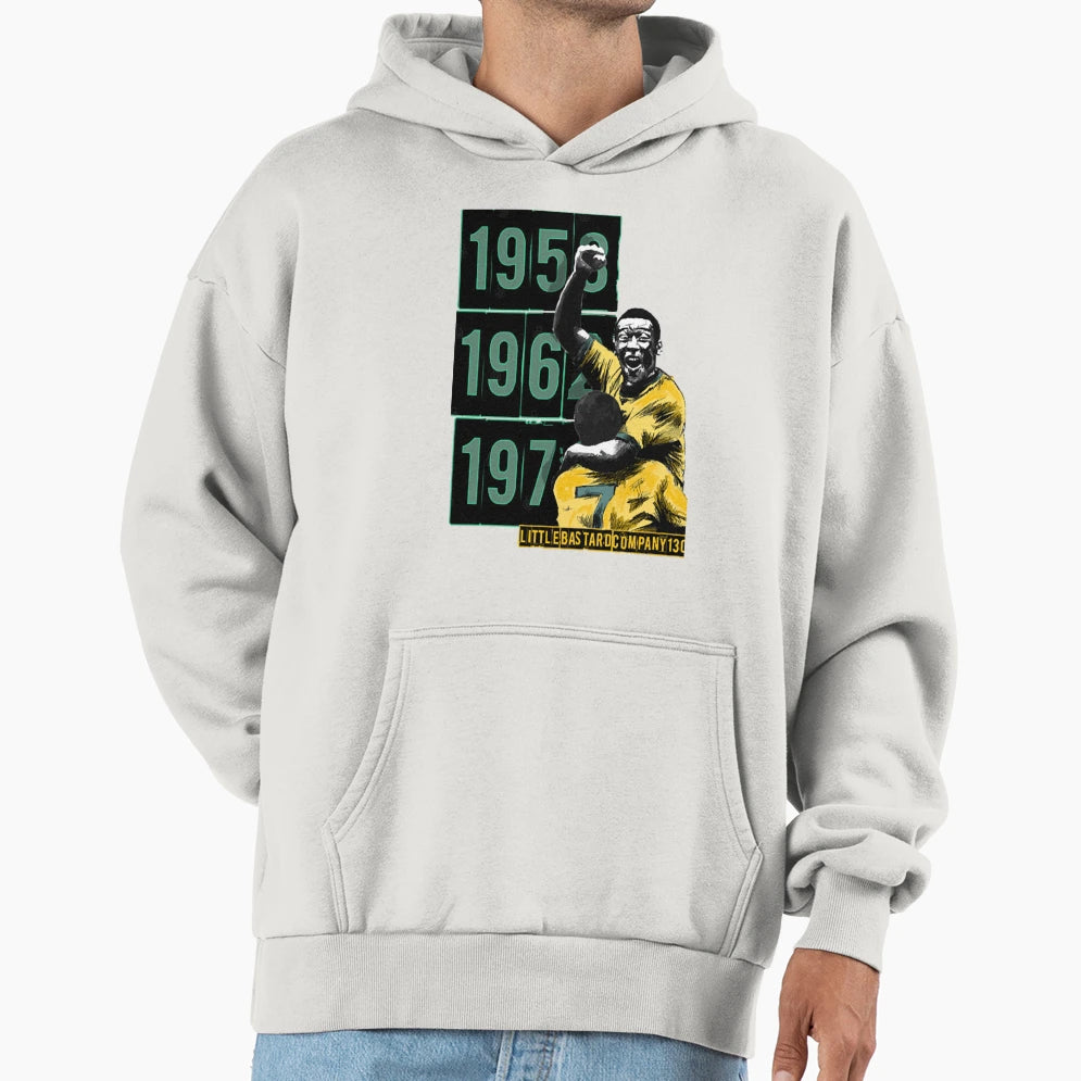 Pele 10 Brazil King Hoodie - Minimalist Print for Adults - T-Shirt, Sweatshirt, Hoodie