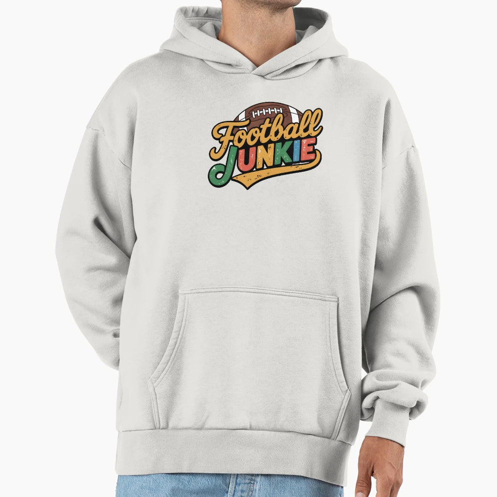 Football Junkie Hoodie - Minimalist Print for Adults - T-Shirt, Sweatshirt, Hoodie