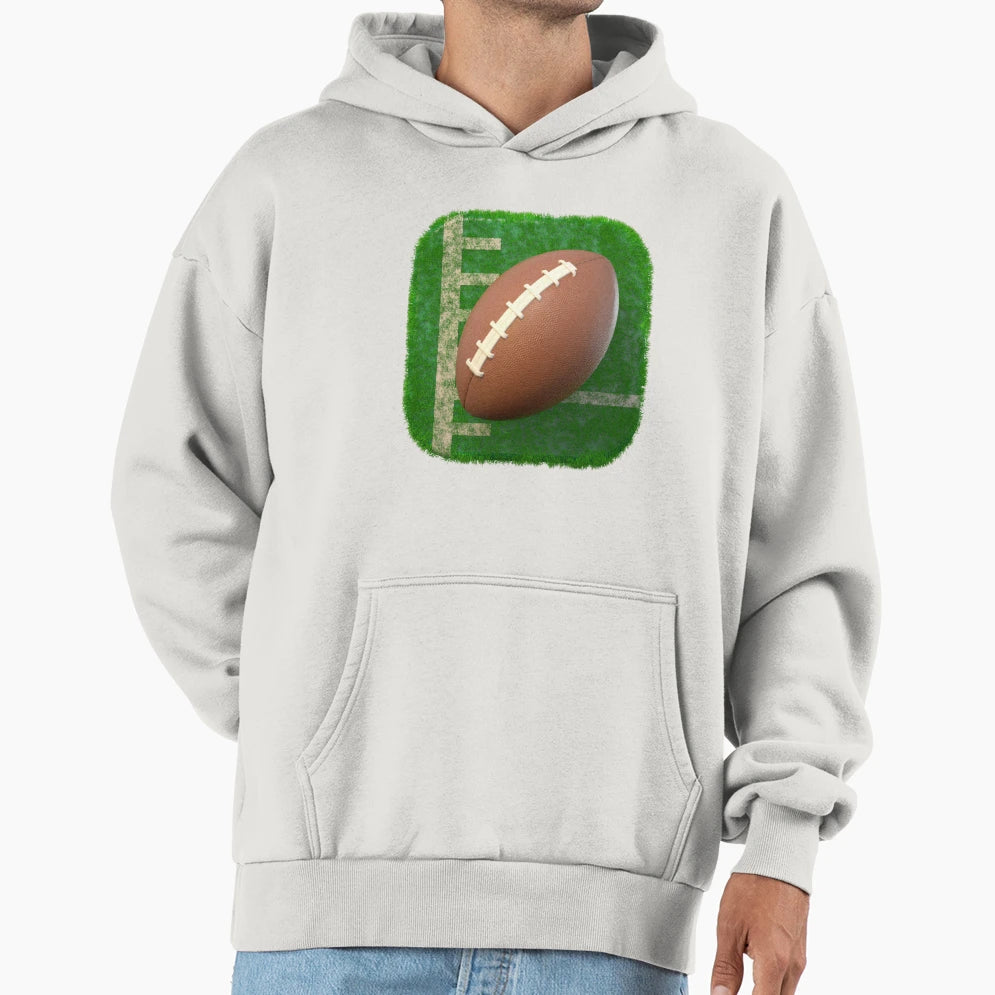 3D Football And Rugby Ball Square Hoodie - Unique Graphic for Adults - T-Shirt, Sweatshirt, Hoodie