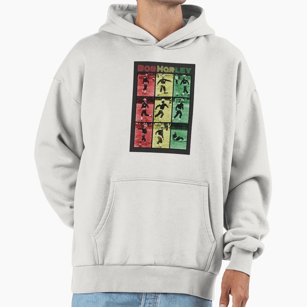 Bob Marley Soccer Hoodie - Custom Art Print for Adults - T-Shirt, Sweatshirt, Hoodie