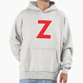 Z Initial Letter Z Red And White Hoodie - Custom Art Print for Adults - T-Shirt, Sweatshirt, Hoodie
