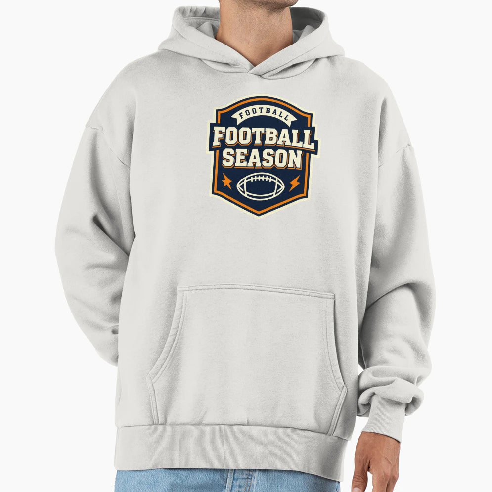 Football Season Badge American Hoodie - Casual Everyday Wear for Adults - T-Shirt, Sweatshirt, Hoodie