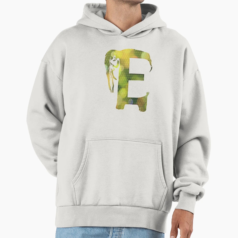 E Elephant Hoodie - Minimalist Print Unisex - T-Shirt, Sweatshirt, Hoodie
