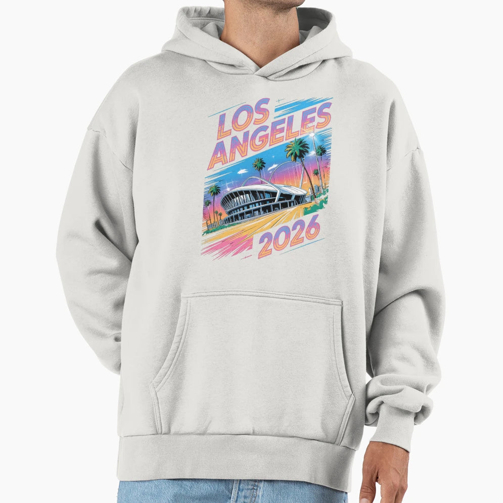 Los Angeles 2026 Palm Tree Sunset V19 T-Shirt - Trendy Graphic for Adults - T-Shirt, Sweatshirt, Hoodie