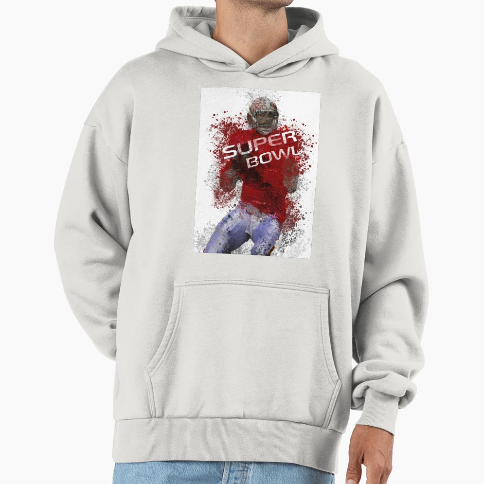 Super Bowl Art 1 Hoodie - Fun Novelty Design for Adults - T-Shirt, Sweatshirt, Hoodie