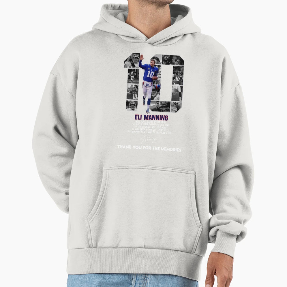 Eli Manning Thank You Memories Hoodie - Trendy Graphic Unisex - T-Shirt, Sweatshirt, Hoodie