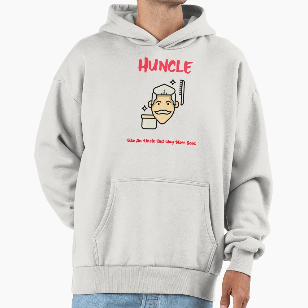 Huncle Awesome Mustached Hoodie - Graphic Print Men Women - T-Shirt, Sweatshirt, Hoodie