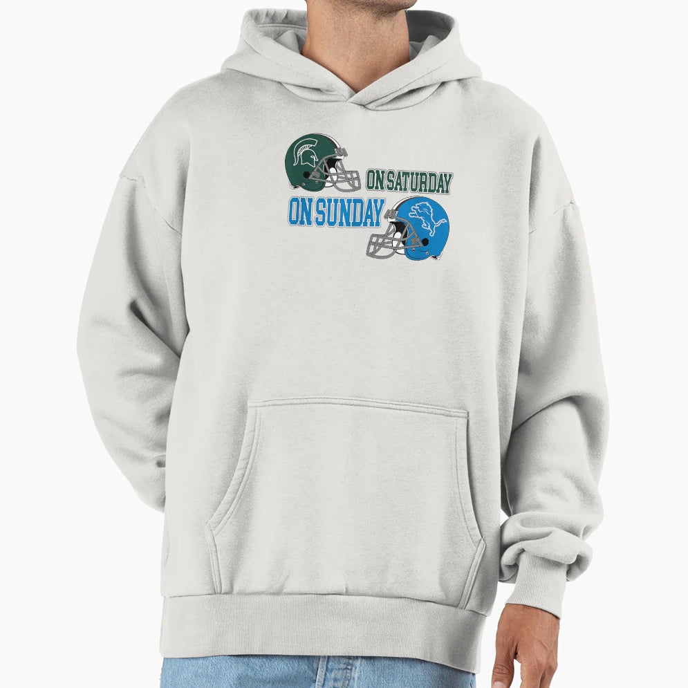 Spartan Saturday Lion Sunday Funny Hoodie - Aesthetic Graphic Unisex - T-Shirt, Sweatshirt, Hoodie