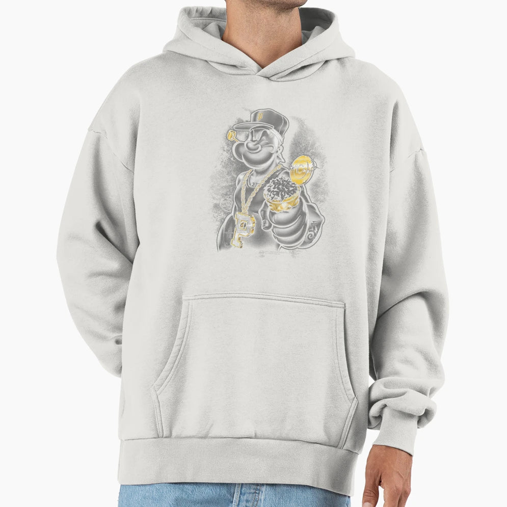 Popeye Get More Spinach Brand Hoodie - Minimalist Print Men Women - T-Shirt, Sweatshirt, Hoodie