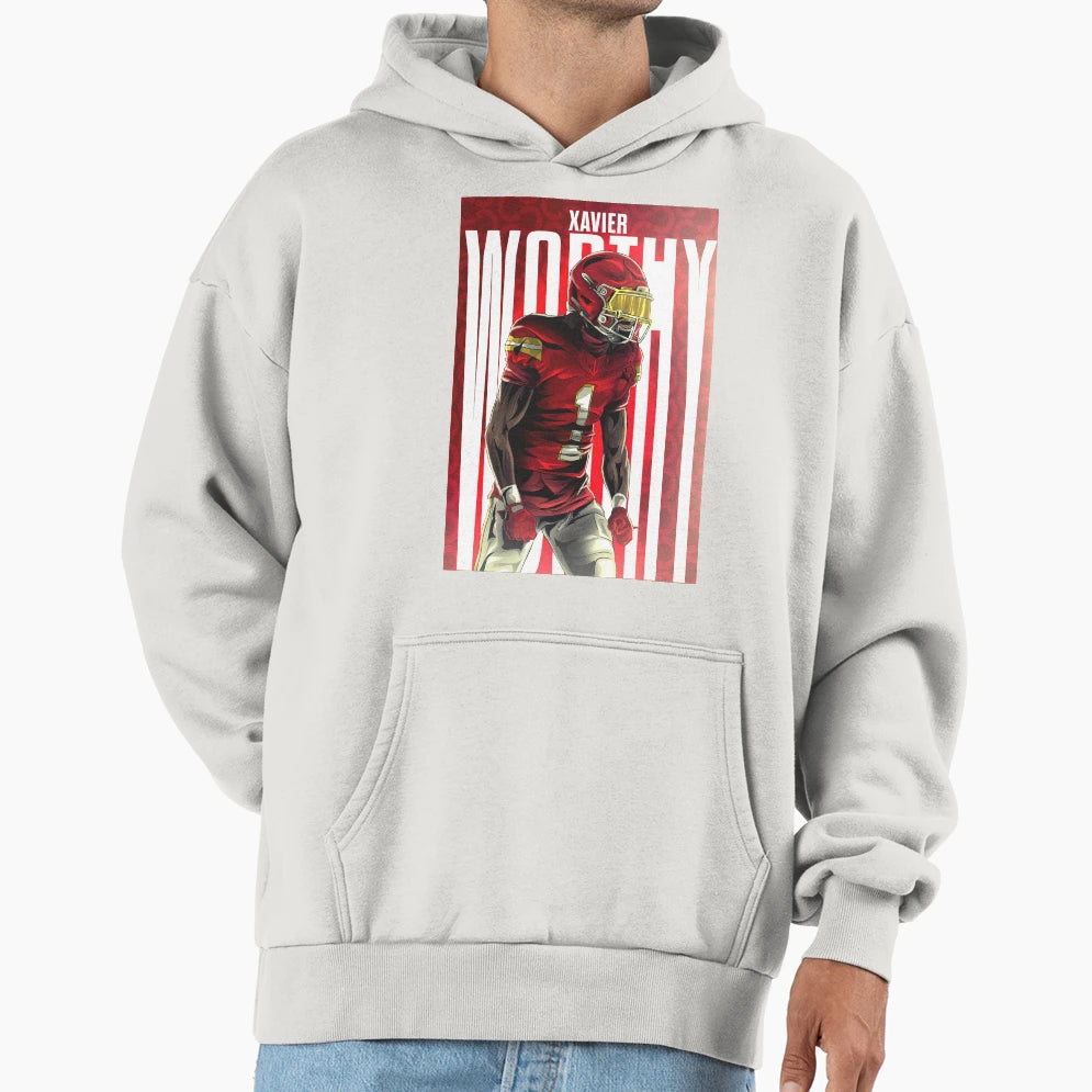 Chiefs Wide Reciever Xavier Worthy Hoodie - Streetwear Style for Adults - T-Shirt, Sweatshirt, Hoodie