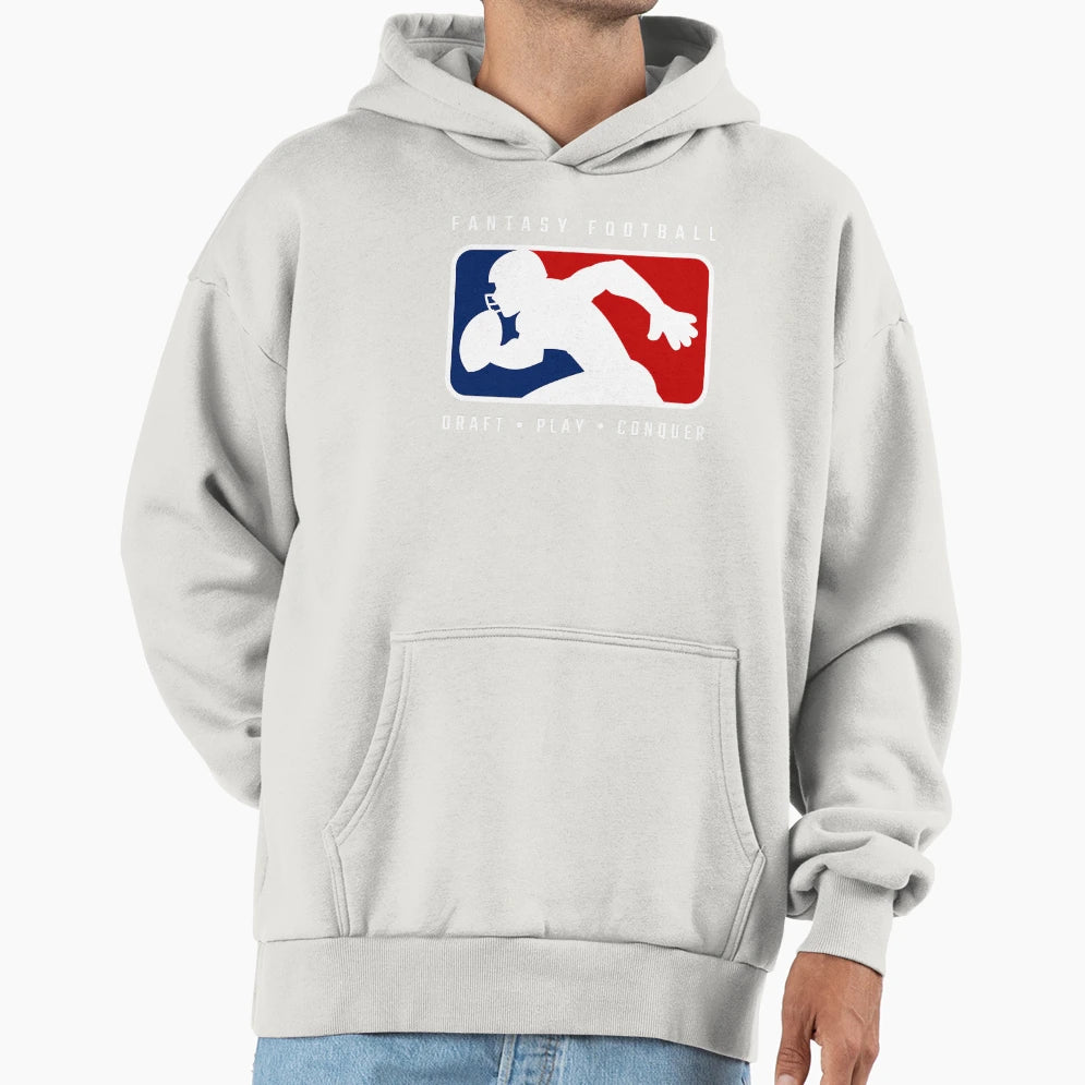 Fantasy Football Draft Play Conquer Hoodie - Aesthetic Graphic Unisex - T-Shirt, Sweatshirt, Hoodie