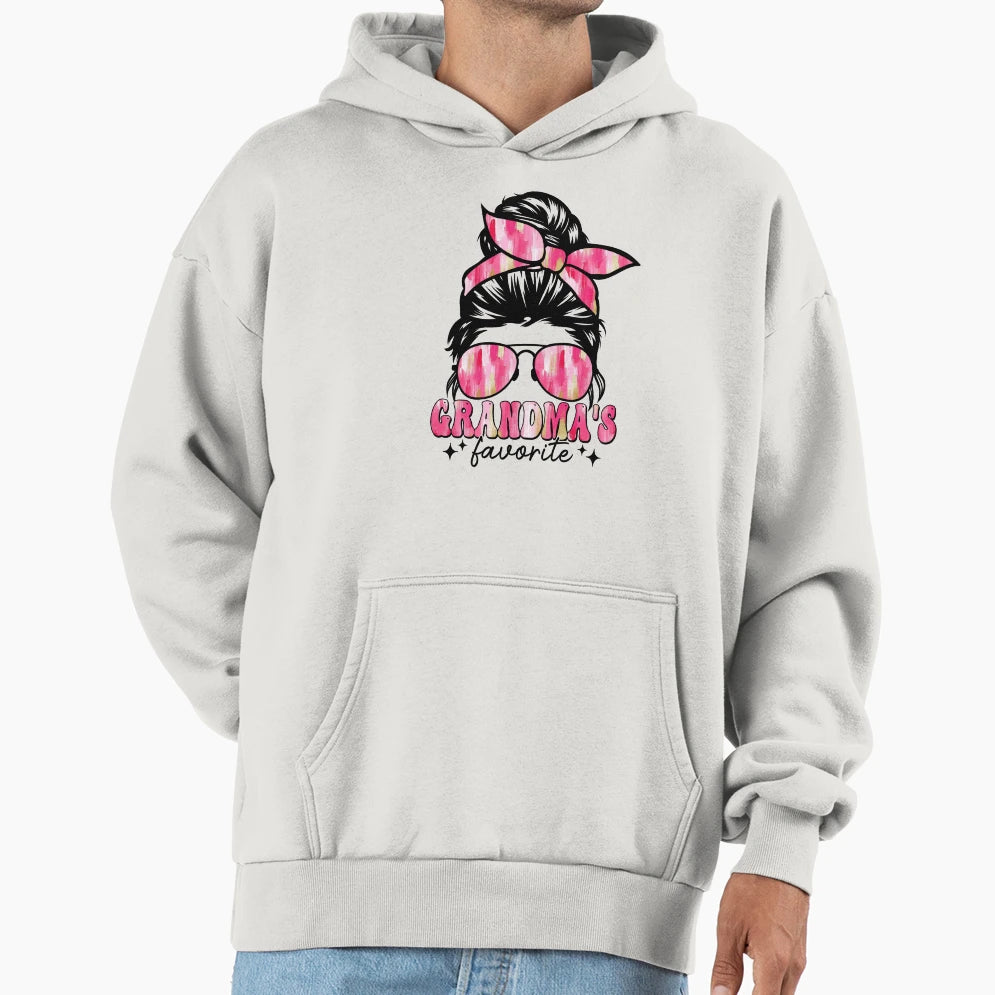 Brushstroke Messy Bun Grandmas Favorite Hoodie - Aesthetic Graphic Unisex - T-Shirt, Sweatshirt, Hoodie