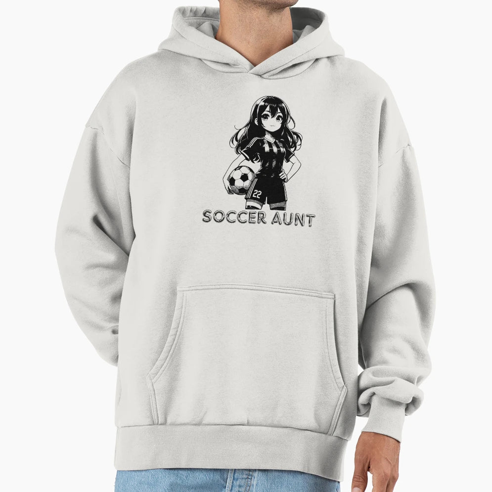 Soccer Aunt Hoodie - Minimalist Print for Adults - T-Shirt, Sweatshirt, Hoodie