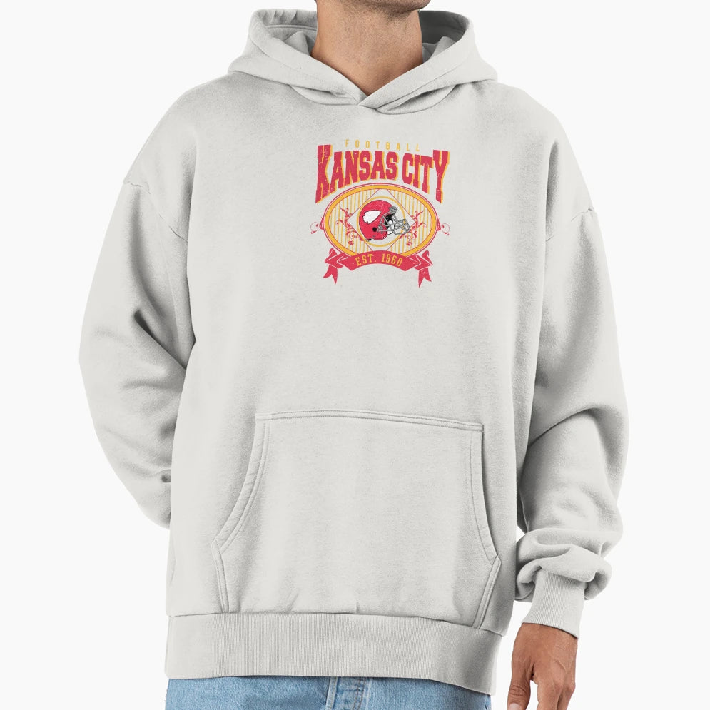 Kansas City Football Hoodie - Custom Art Print for Adults - T-Shirt, Sweatshirt, Hoodie