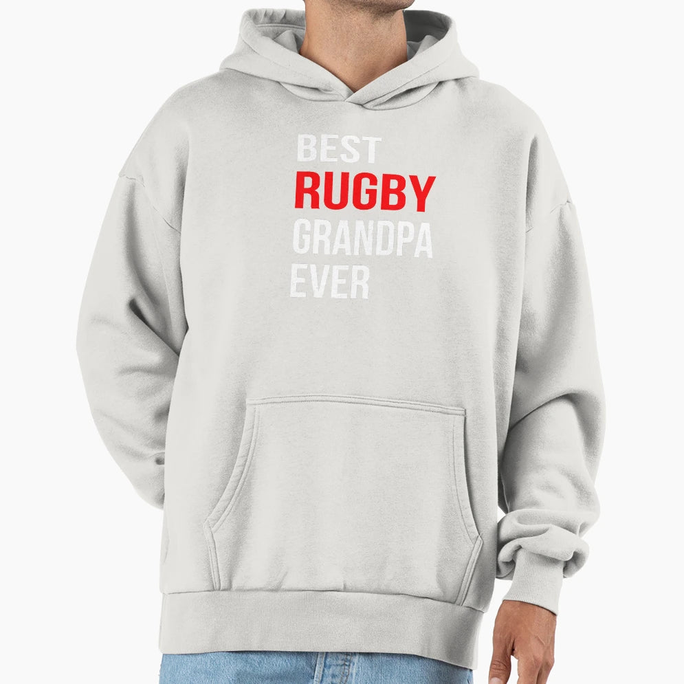 Best Rugby Grandpa Ever Rugby Family Hoodie - Trendy Graphic for Adults - T-Shirt, Sweatshirt, Hoodie
