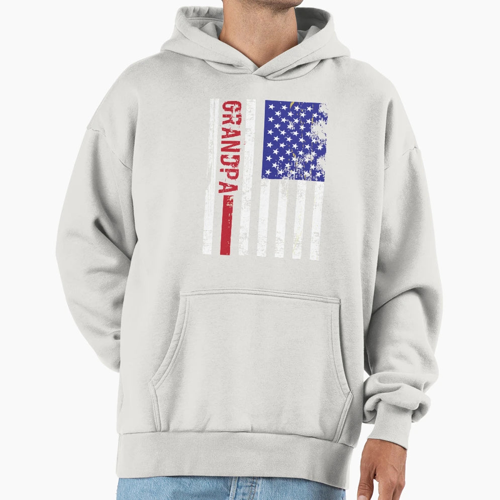 Us Flag Best Grandpa Ever Hoodie - Aesthetic Graphic for Adults - T-Shirt, Sweatshirt, Hoodie