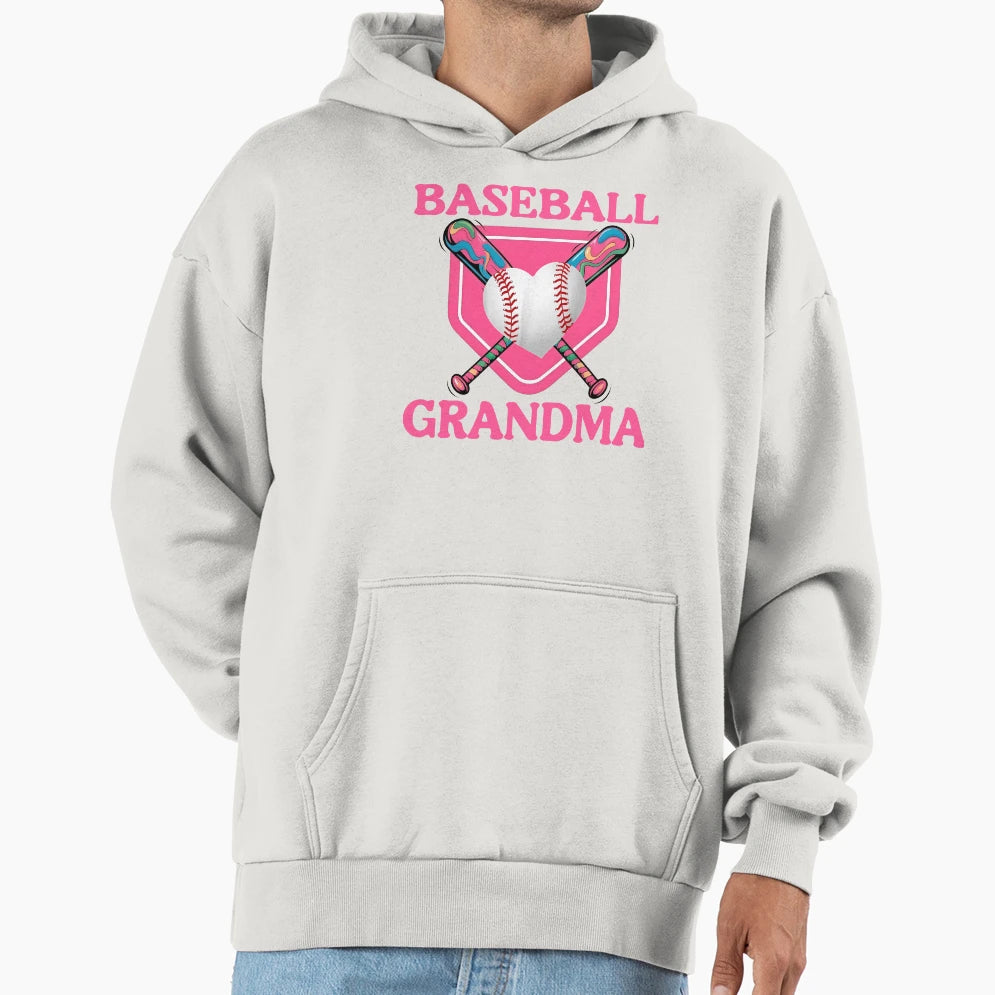 Baseball Grandma Heart Bat Hoodie - Streetwear Style Unisex - T-Shirt, Sweatshirt, Hoodie