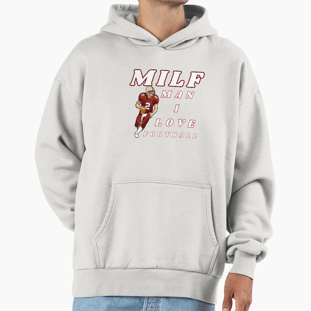 I Love Football Hoodie - Minimalist Print Men Women - T-Shirt, Sweatshirt, Hoodie