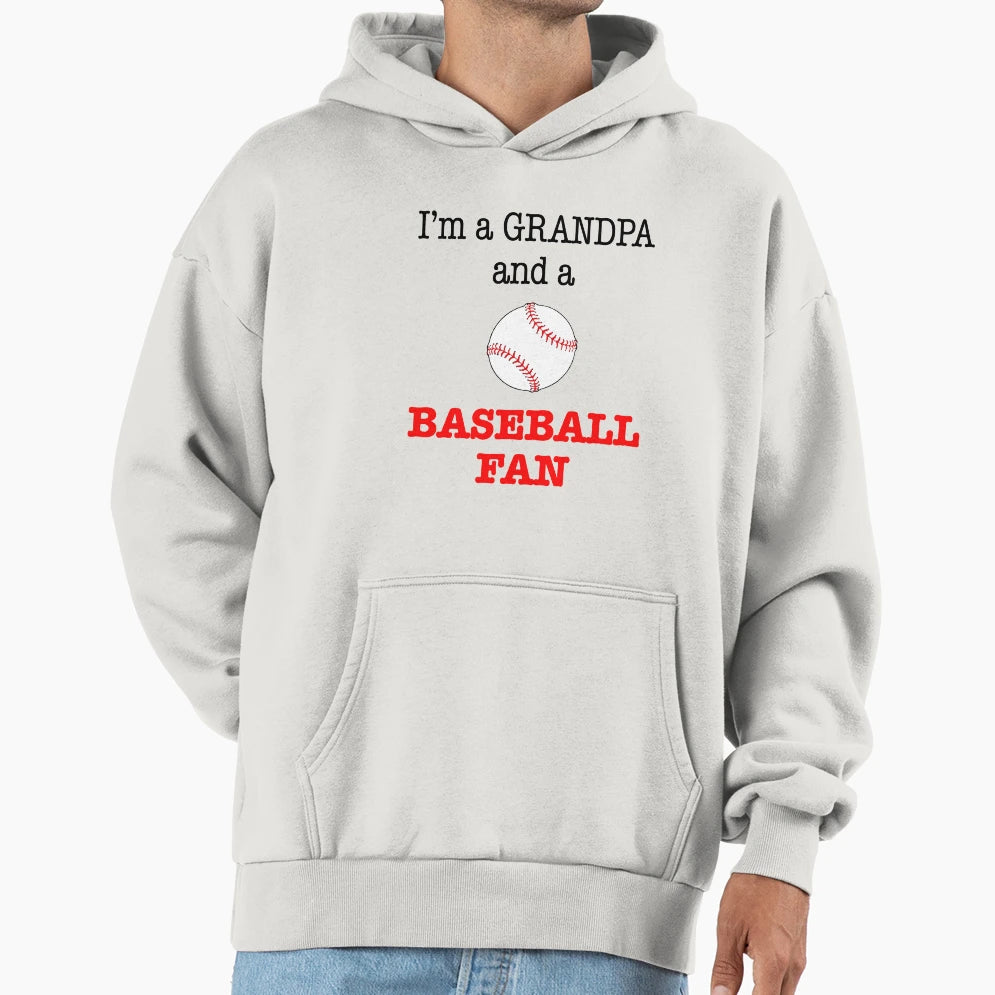 Grandpa And Baseball Fan Hoodie - Custom Art Print for Adults - T-Shirt, Sweatshirt, Hoodie