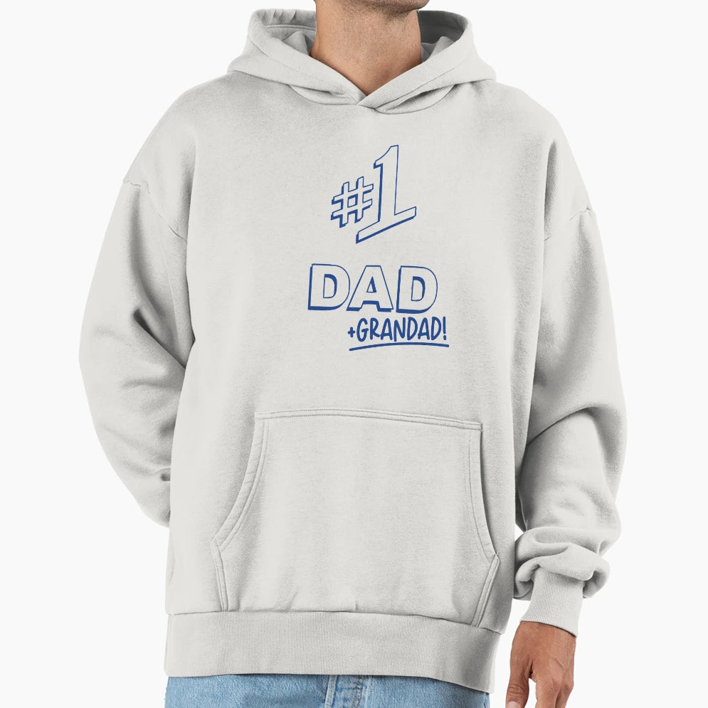 1 Dad Grandad Hoodie - Fun Novelty Design Unisex - T-Shirt, Sweatshirt, Hoodie