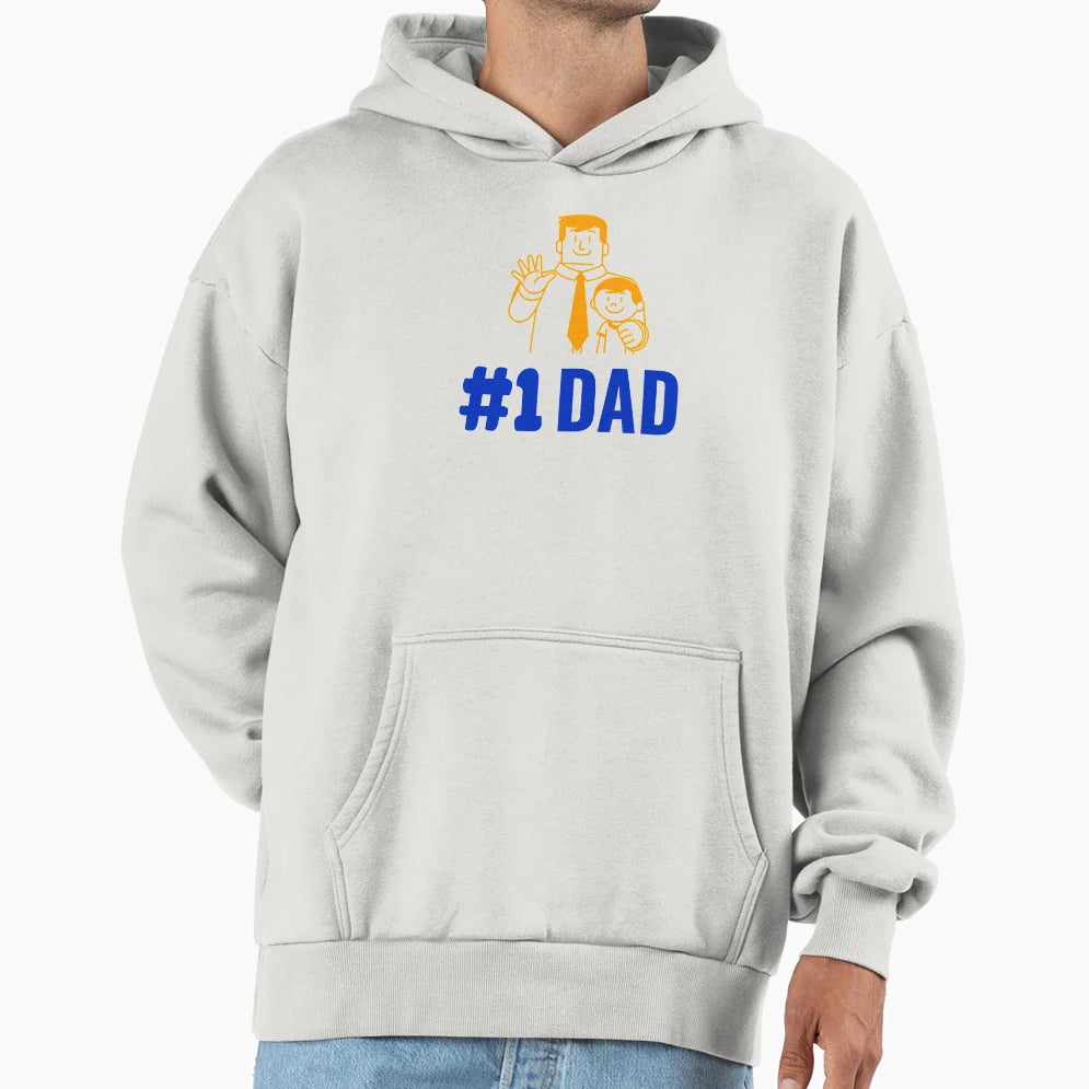 Number One 1 Dad Hoodie - Minimalist Print for Adults - T-Shirt, Sweatshirt, Hoodie
