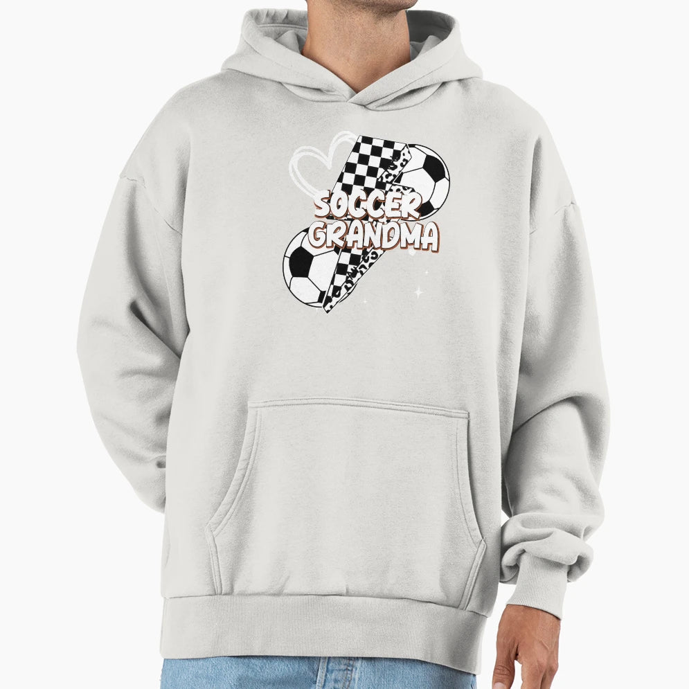 Leopard Soccer Grandma Checkered Bolt Hoodie - Trendy Graphic Men Women - T-Shirt, Sweatshirt, Hoodie