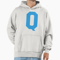 Alphabet Blue Q Sports Letter Q Hoodie - Aesthetic Graphic for Adults - T-Shirt, Sweatshirt, Hoodie