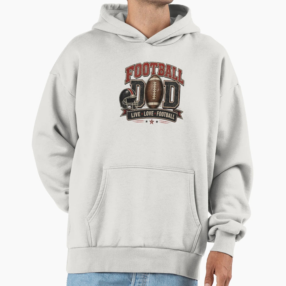 Football Dad Game Day Hoodie - Fun Novelty Design for Adults - T-Shirt, Sweatshirt, Hoodie