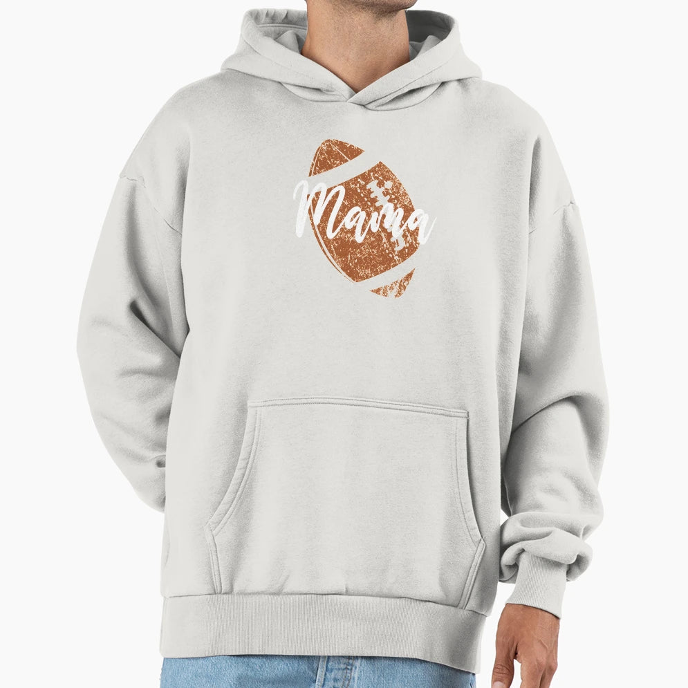 Mom Football American Brown Rugby Ball Hoodie - Trendy Graphic for Adults - T-Shirt, Sweatshirt, Hoodie